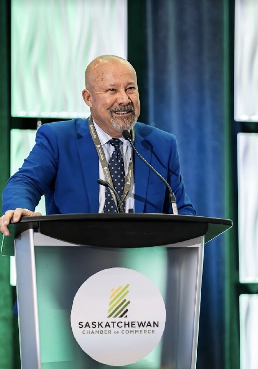 John Gormley speaking at the Saskatchewan Chamber of Commerce